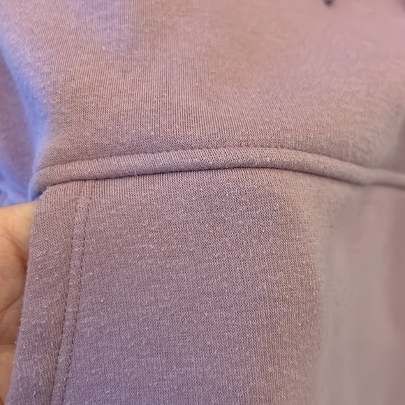 Athleta Cozy Karma Side Slit Fleece Lined Mauve Pink Hoodie Sweatshirt Size XS - Picture 7 of 8